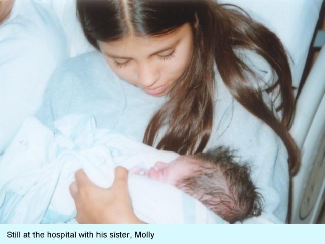 NEWBORN ALEX WITH SISTER MOLLY