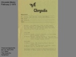 CHRYSALIS MEMO
