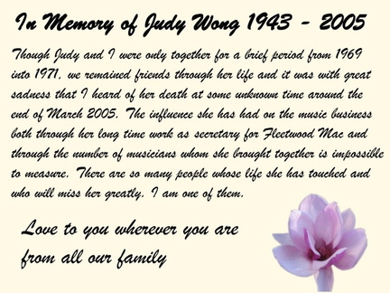 A TRIBUTE TO JUDY