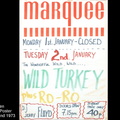MARQUEE POSTER JANUARY 2 1973