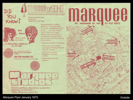 MARQUEE FLYER JANUARY 1973