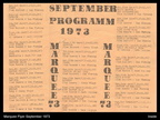 MARQUEE FLYER SEPTEMBER 1973