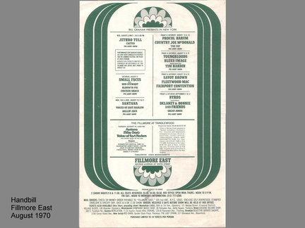 FILLMORE EAST HANDBILL